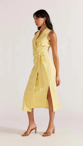Staple The Label Sorrento Wrap Midi Dress Lemon