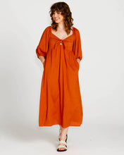 Load image into Gallery viewer, Sass Clothing Francesca Puff Sleeve Midi Dress Rust

