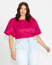 Load image into Gallery viewer, Sass Clothing Marnie Balloon Sleeve Top Berry
