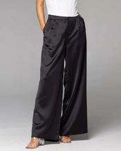 Load image into Gallery viewer, Fate + Becker Rock Steady Wide Leg Satin Pant Black
