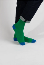 Load image into Gallery viewer, James Harper Plain Socks Green/Cobalt

