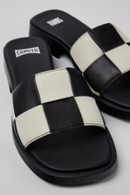 Load image into Gallery viewer, Camper Twins Multicoloured Leather Slide Black/White