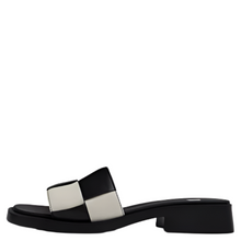 Load image into Gallery viewer, Camper Twins Multicoloured Leather Slide Black/White
