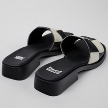 Load image into Gallery viewer, Camper Twins Multicoloured Leather Slide Black/White