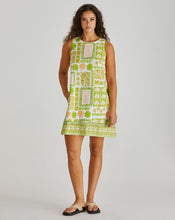 Load image into Gallery viewer, Sass Clothing Emmett Tie Back Shift Dress Green Shell Patchwork