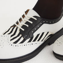 Load image into Gallery viewer, Rollie Derby Brogue Rise Off White/Zebra