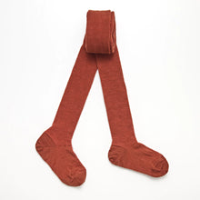 Load image into Gallery viewer, Lamington Merino Wool Textured Knit Tights Spice