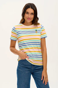 Sugarhill Brighton Maggie T-Shirt Multi Tropical Ombre Stripe