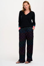 Load image into Gallery viewer, Sugarhill Brighton Larkin Trousers Black Rainbow Star Lattice