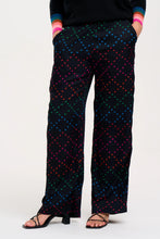 Load image into Gallery viewer, Sugarhill Brighton Larkin Trousers Black Rainbow Star Lattice