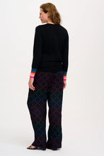 Load image into Gallery viewer, Sugarhill Brighton Larkin Trousers Black Rainbow Star Lattice