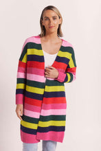 Load image into Gallery viewer, Wear Colour Wool Blend Stripe Open Cardigan Jungle Boogie Stripe
