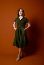 Load image into Gallery viewer, Elise Design Manette Dress Green/Cream Dots
