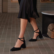 Load image into Gallery viewer, EOS Zan Black Suede Leather