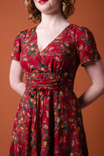 Load image into Gallery viewer, Elise Design Fiorella Corset Dress Red/Mustard Floral