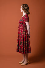 Load image into Gallery viewer, Elise Design Fiorella Corset Dress Red/Mustard Floral