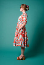 Load image into Gallery viewer, Elise Design Philippa Dress Orange/Blue Tropical