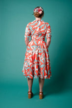 Load image into Gallery viewer, Elise Design Philippa Dress Orange/Blue Tropical