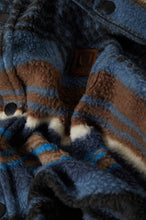 Load image into Gallery viewer, Brixton Bowery L/S Arctic Strecth Fleece Mood Indigo Blanket Stripe