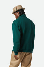 Load image into Gallery viewer, Brixton Embroidered Heavyweight Half Zip Deep Emerald