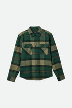 Load image into Gallery viewer, Brixton Bowery Heavyweight L/S Flannel Pine Needle/Olive Surplus
