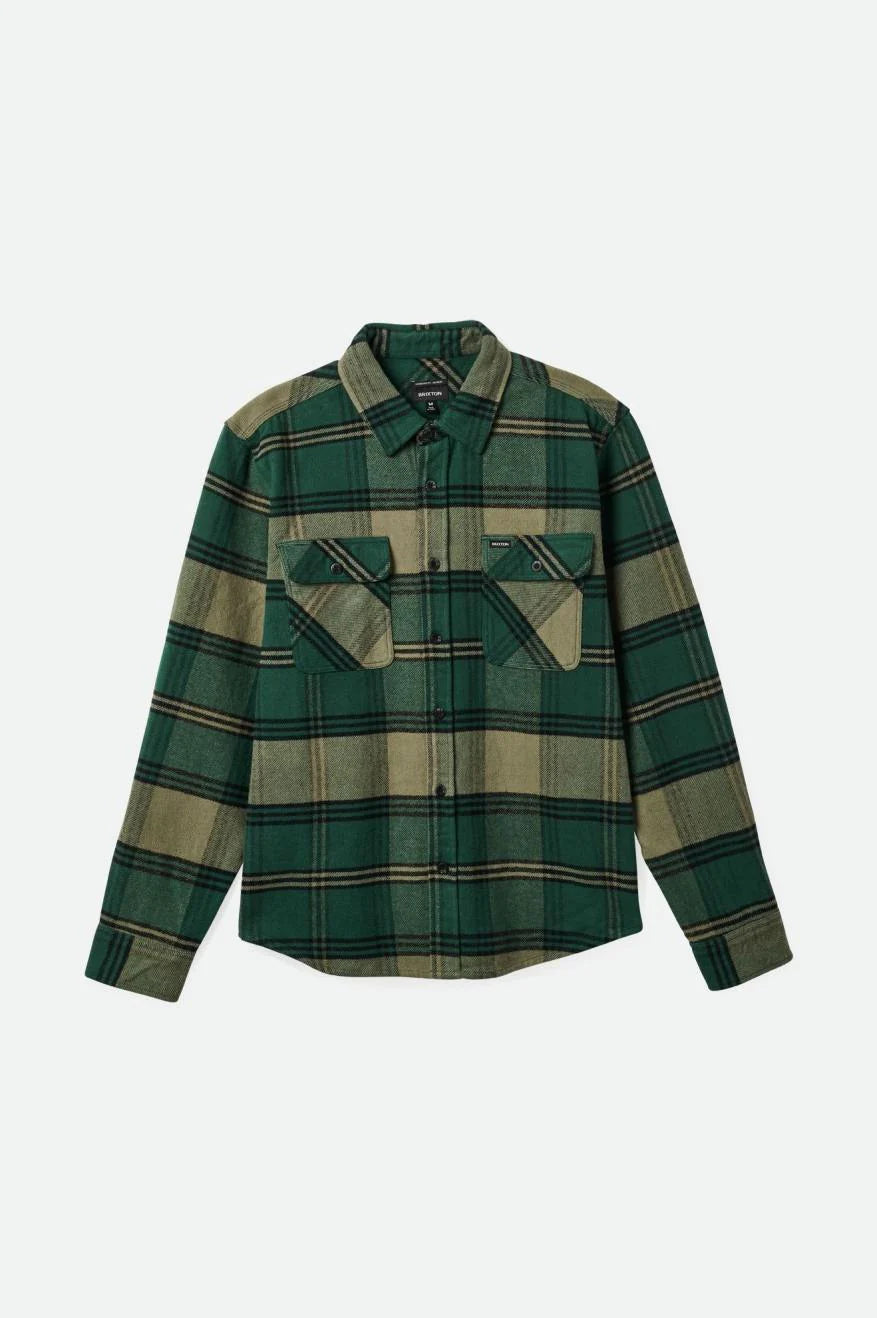 Brixton Bowery Heavyweight L/S Flannel Pine Needle/Olive Surplus