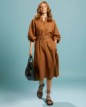 Load image into Gallery viewer, Fate + Becker Exhale Belted Midi Dress Mocha
