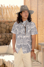 Load image into Gallery viewer, Brixton Charter Print SS Shirt Navy/White Collage