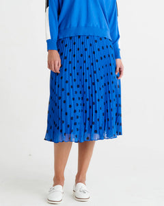 Betty Basics Chanel Pleated Skirt Bluebell Spots