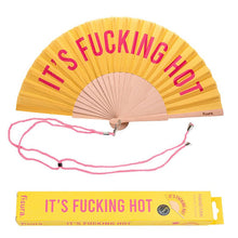 Load image into Gallery viewer, Fisura 'F***ing Hot' Hand Fan With Gift Box Yellow & Pink
