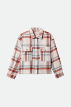 Load image into Gallery viewer, Brixton Bowery W L/S Flannel White Smoke/Terracotta
