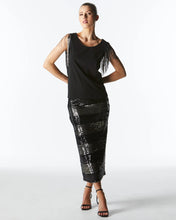 Load image into Gallery viewer, Fate + Becker Wild Ones Skirt Black Gunmetal Stripe