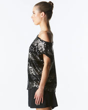 Load image into Gallery viewer, Fate + Becker Wild Ones Top Black Gunmetal Stripe