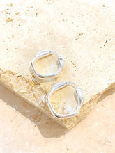 Load image into Gallery viewer, Lustre & Sage Wavy Textured Silver Plated Earrings