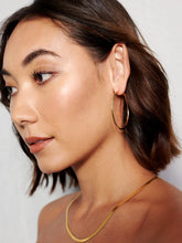 Load image into Gallery viewer, Lustre & Sage Classic 50mm 18k Gold Plated Hoops