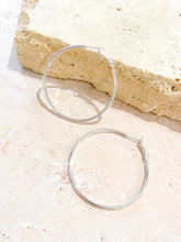Load image into Gallery viewer, Lustre & Sage Classic 50mm Sterling Silver Plated Hoops