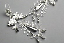 Load image into Gallery viewer, Makers & Providers Flower & Birds Long Drop Earrings