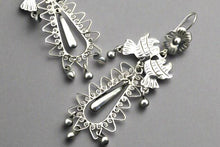 Load image into Gallery viewer, Makers & Providers Flower & Birds Long Drop Earrings