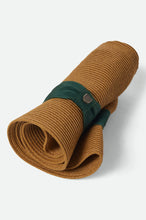 Load image into Gallery viewer, Brixton Roma Straw Packable Fedora Dark Tan/Primal Green