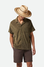 Load image into Gallery viewer, Brixton Bunker French Terry Cloth Camp Collar Shirt Ivy Green