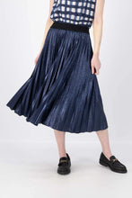 Load image into Gallery viewer, Olga De Polga Champagne Pleat Skirt Navy