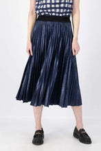 Load image into Gallery viewer, Olga De Polga Champagne Pleat Skirt Navy