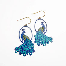 Load image into Gallery viewer, DENZ Peacock Earrings Blue