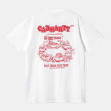 Load image into Gallery viewer, Carhartt WIP S/S Fast Food T-Shirt White/Red
