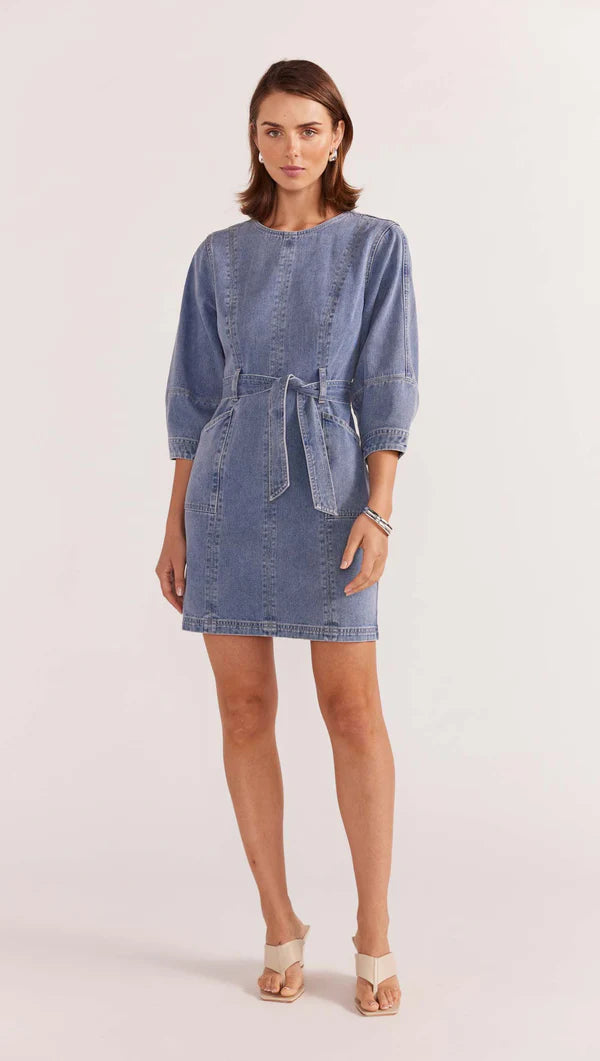 white christmas dresses Sage The Label Denim Midi Dress - Black