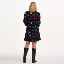 Load image into Gallery viewer, Sugarhill Brighton Oksana Mini Dress Black/Rainbow Folk Bird