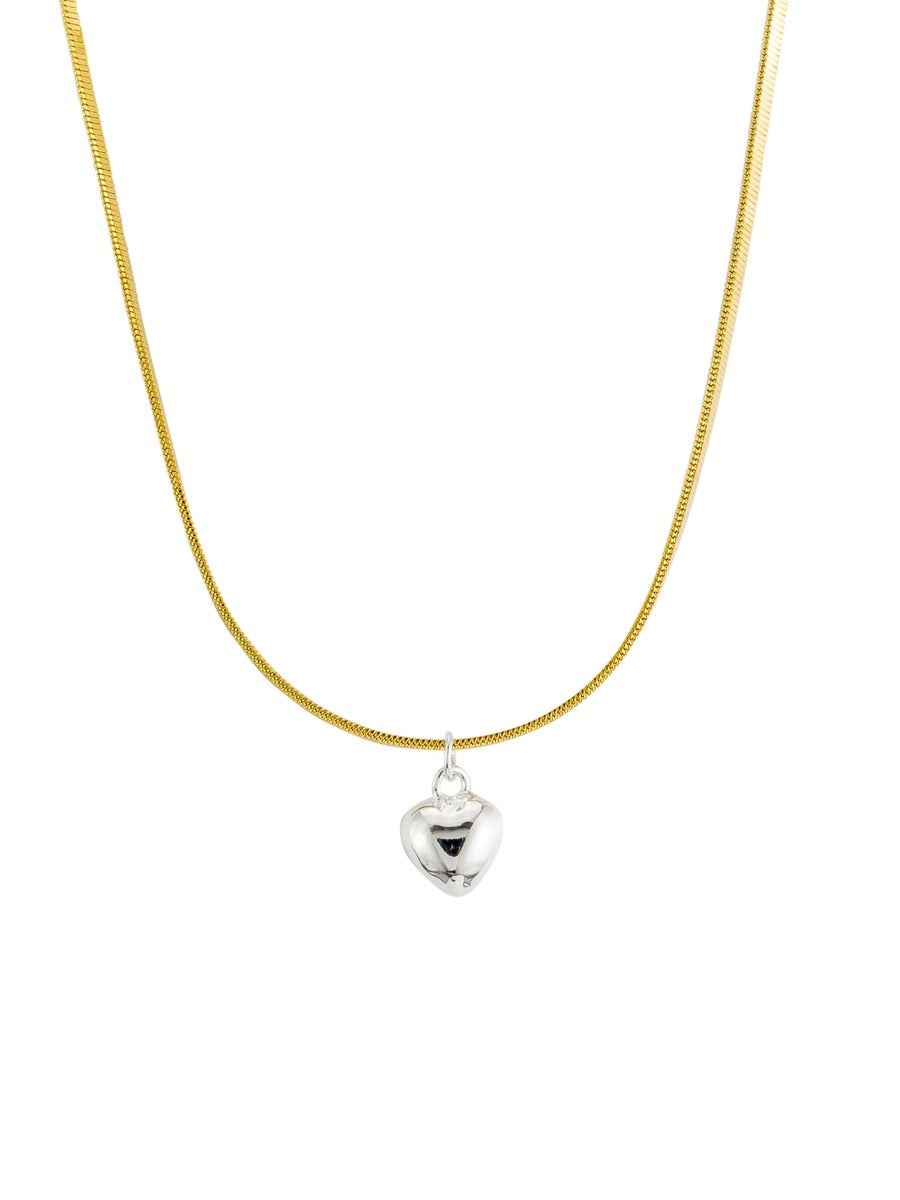 Tiger Tree NKJ5460 Gold & Silver Love Heart Necklace