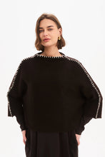 Load image into Gallery viewer, Tirelli Contrast Stitch Detail Knit Chocolate