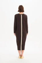 Load image into Gallery viewer, Tirelli Stripe Back Ovoid Dress Chocolate/Cream Stripe