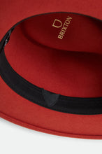 Load image into Gallery viewer, Brixton Messer Fedora Red Earth/Wax Paper